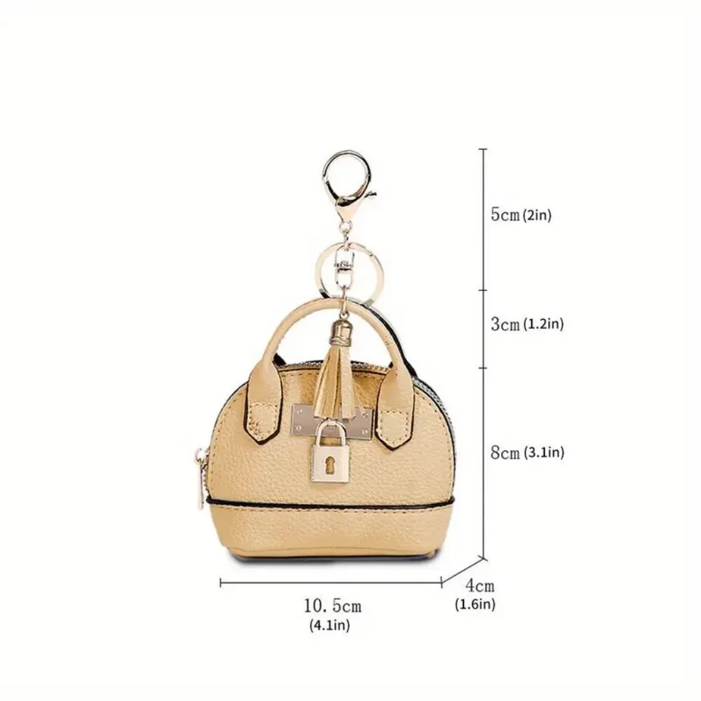 Cute Mini Faux Leather Coin Purse Keychain w/ Zipper for money.lipstick,earpods - Picture 8 of 8